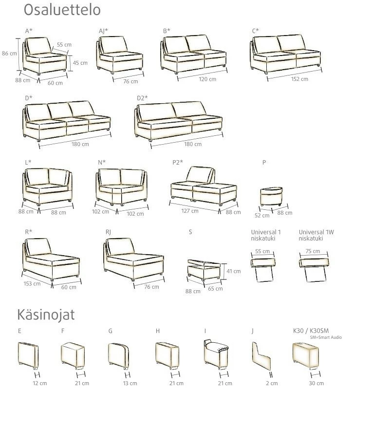 Pohjanmaan Moduli-kulmasohva 2+K+3, Valitse Väri. 3 Pohjanmaan Moduli-kulmasohva 2+K+3, Valitse Väri. - Image 3