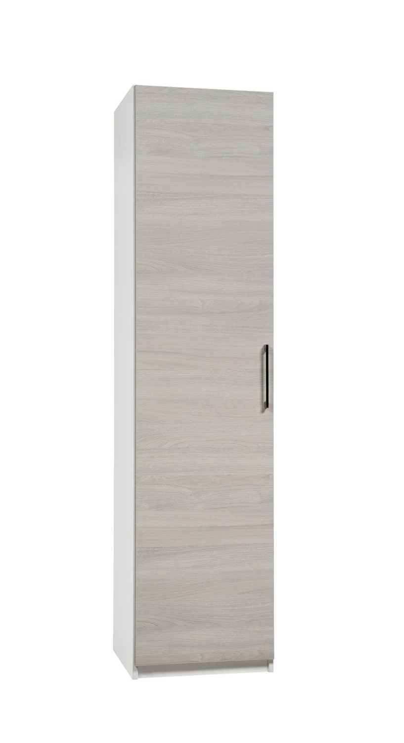 Stina Vaatekaappi 50x205cm, Harmaa Ovi 1 Stina Vaatekaappi 50x205cm, Harmaa Ovi