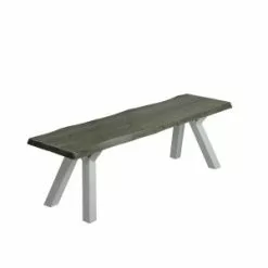 Ruokapöydän Penkki Lana 200 Cm, Harmaa/valkoinen