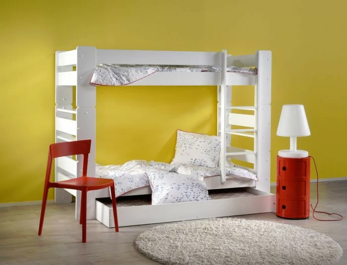 Unipuu-kerrossänky 80cm. Valkoinen. 1 Unipuu-kerrossänky 80cm. Valkoinen.