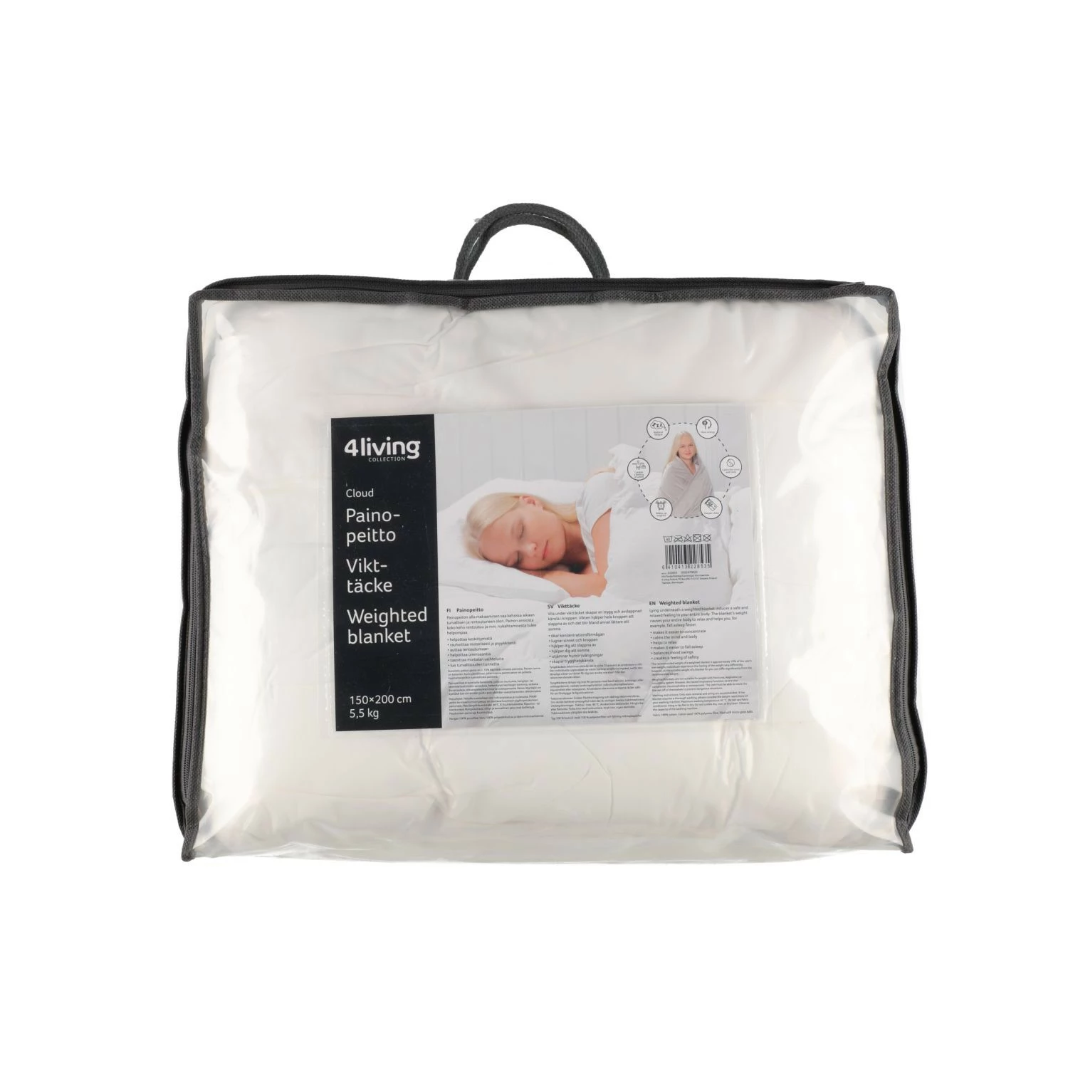 4Living Painopeitto Cloud 150x200 Cm 5,5 Kg Valkoinen 1 4Living Painopeitto Cloud 150x200 Cm 5,5 Kg Valkoinen