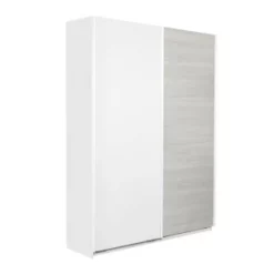 Stina Liukuovikomero 150x205cm, Hopea Jalava Ja Valkoinen Ovi