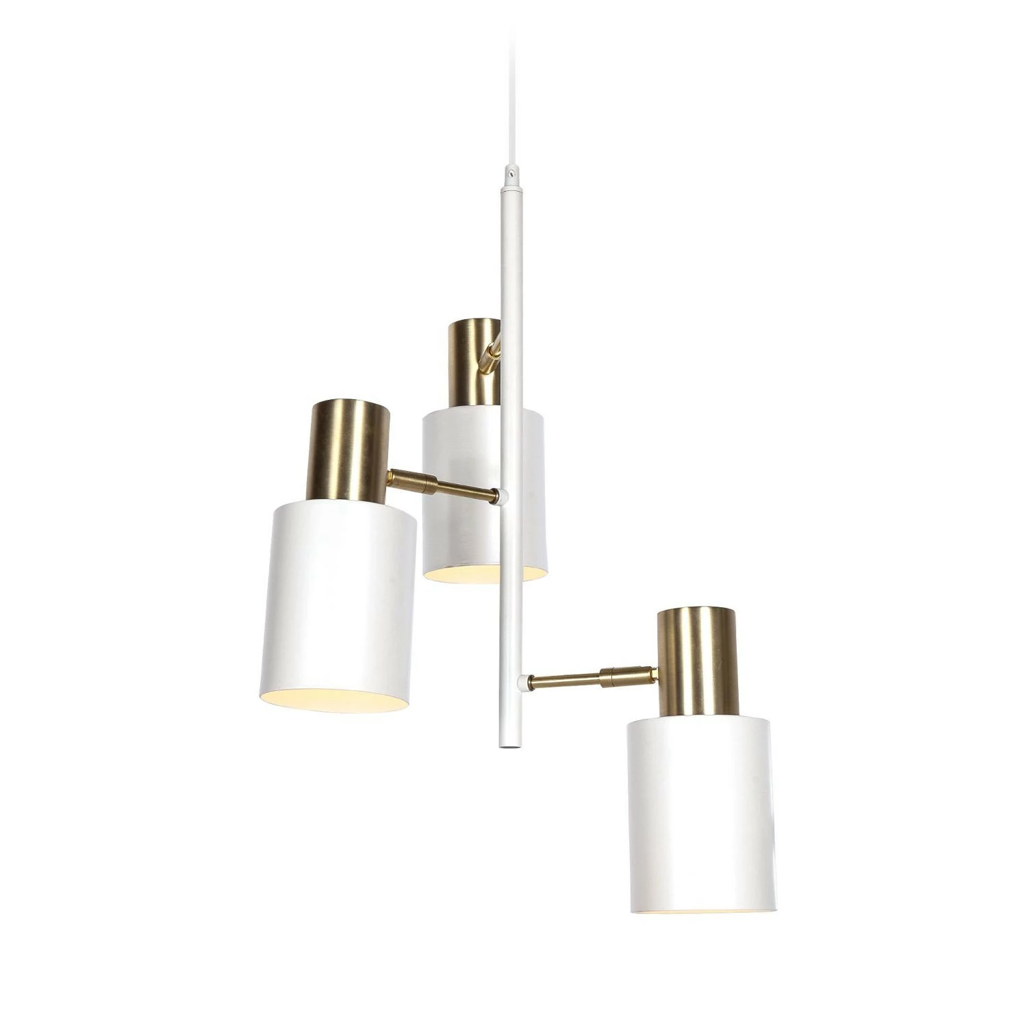 Grönlund Flare Riippuvalaisin, Matta Valkoinen/messinki 1 Grönlund Flare Riippuvalaisin, Matta Valkoinen/messinki