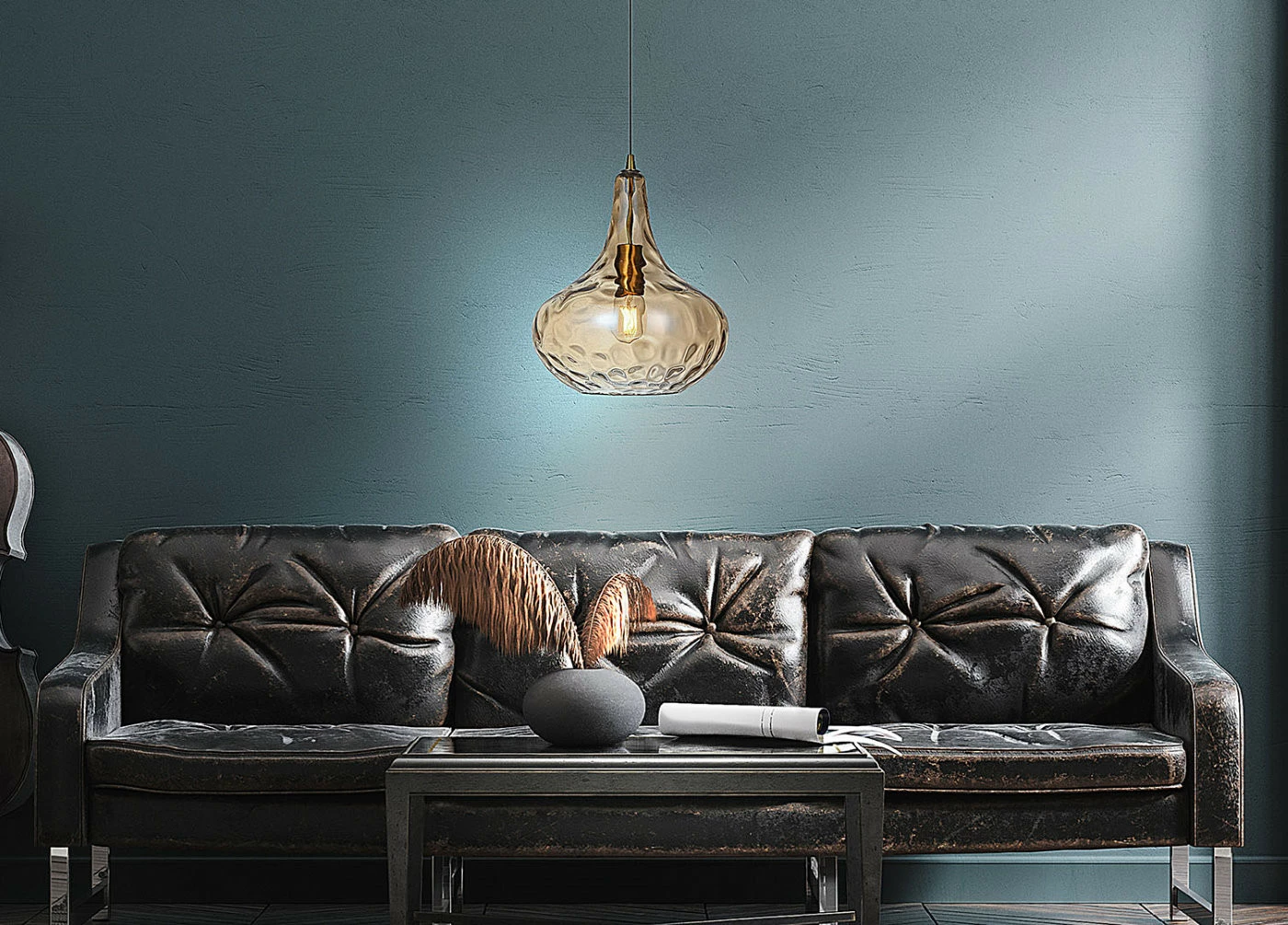 Grönlund Meukow Lasinen Kattovalaisin Ø 27 Cm Messinki/shampanjalasi 2 Grönlund Meukow Lasinen Kattovalaisin Ø 27 Cm Messinki/shampanjalasi - Image 2